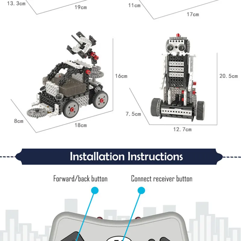 254 шт. RC игрушки 4 в 1 пульт дистанционного управления строительные блоки DIY Собранный робот электрические игрушки детские Стволовые развивающие игрушки детские подарки