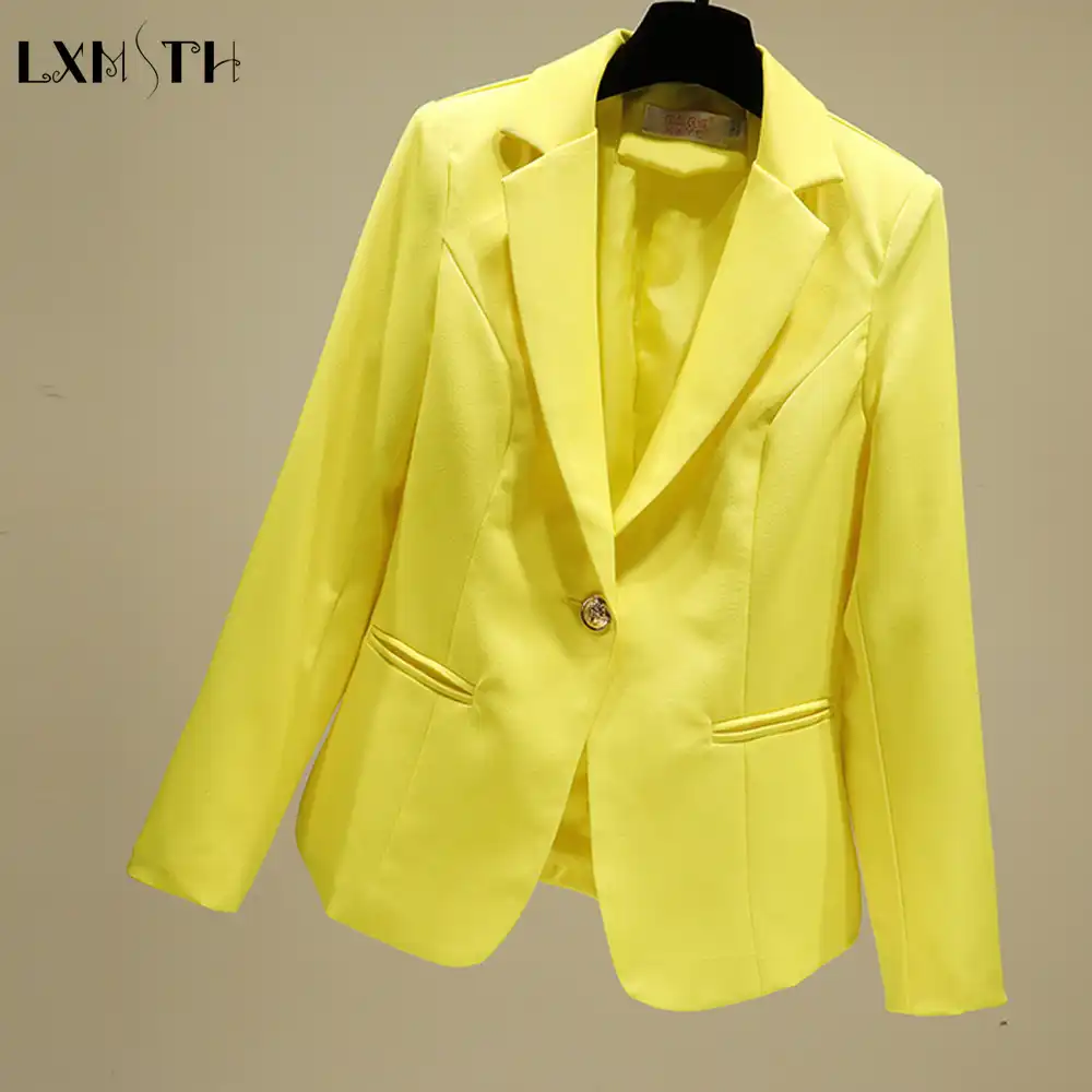 yellow short blazer