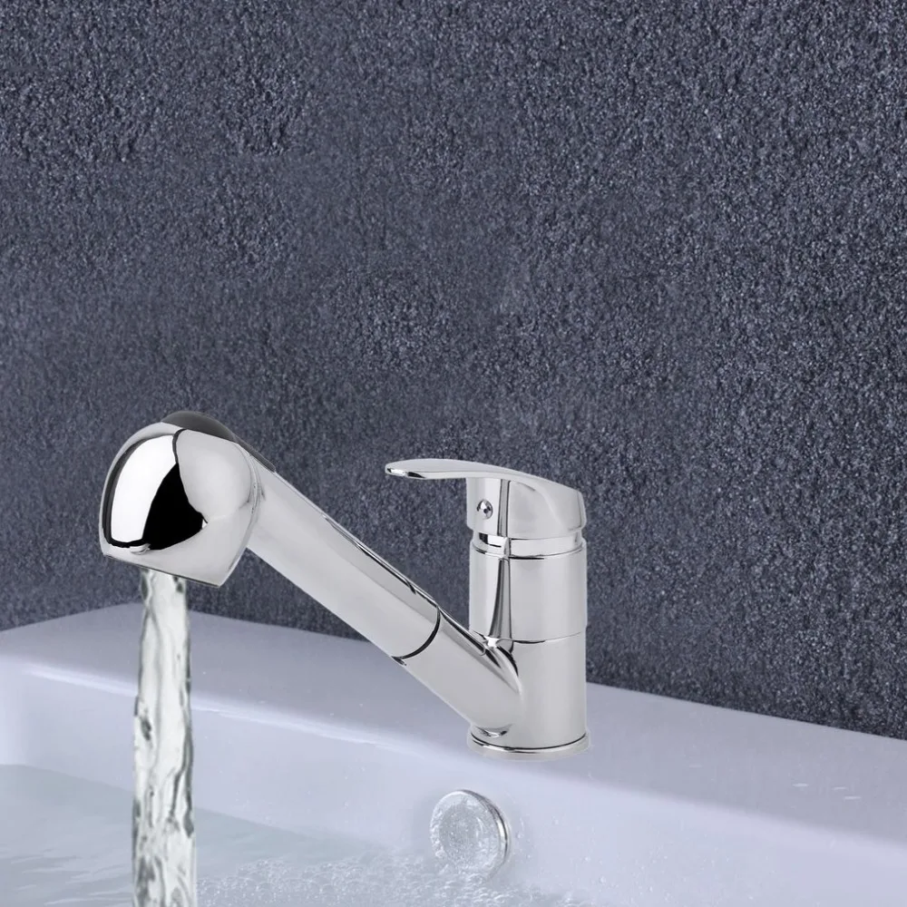 

Water Filter Modern Stainless Steel Pull Out Kitchen Faucets Chrome Finish Swivel Spout Basin Sink Faucets Taps Single Hole