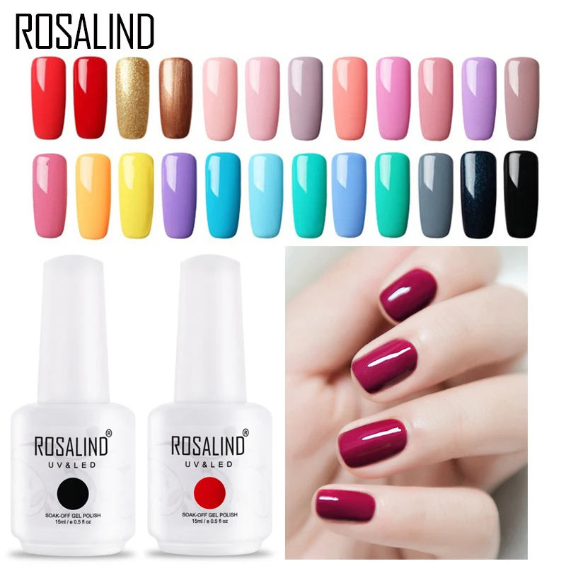 

ROSALIND Nail Gel Polish For Nails Set 15ML 31-58 UV Semi Permanent Soak Off Base White Hybrid Gel Manicure Nail Art Gel Varnish