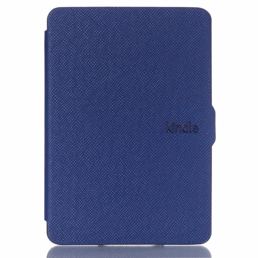 darkblue cross line PU leather kindle paperwhite case