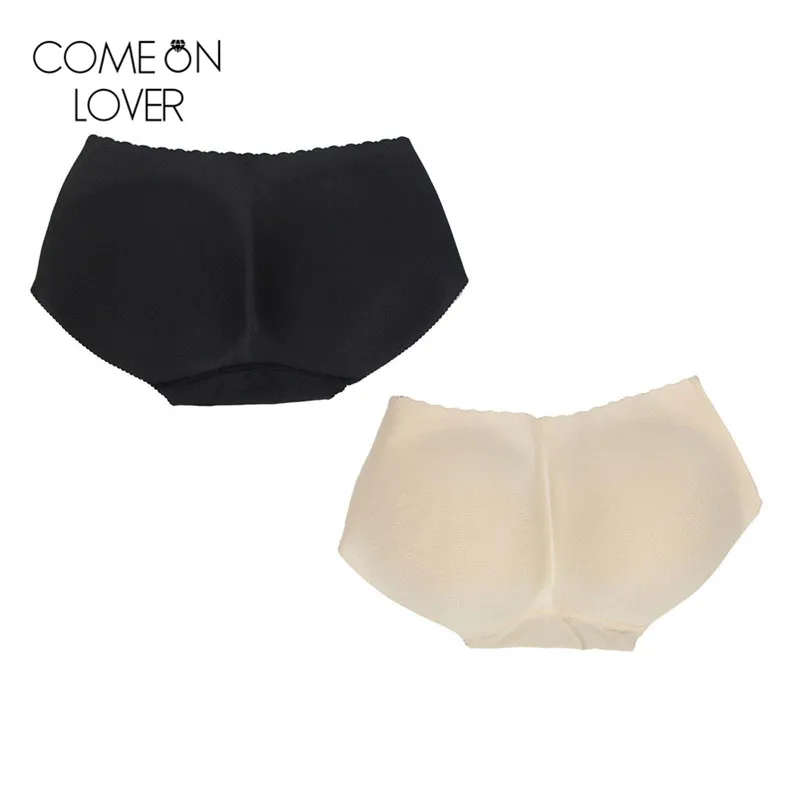Comeonlover Black skin seamless bottom padded panties push up lift hip lingerie underwear high