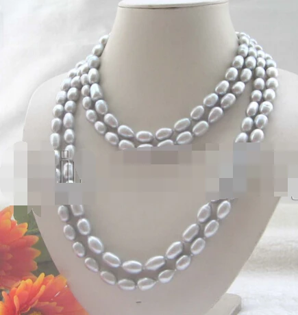 

HOT 001872 Beautiful long strand 80" 11-13mm gray baroque freshwater pearl necklace