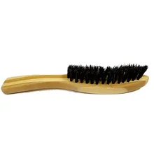 Натуральный Бамбуковый рисунок в полоску 17 см ручка BrushBoar щетка из голландсокого дерева для мужчин средства ухода за бородой может выгравированный логотип