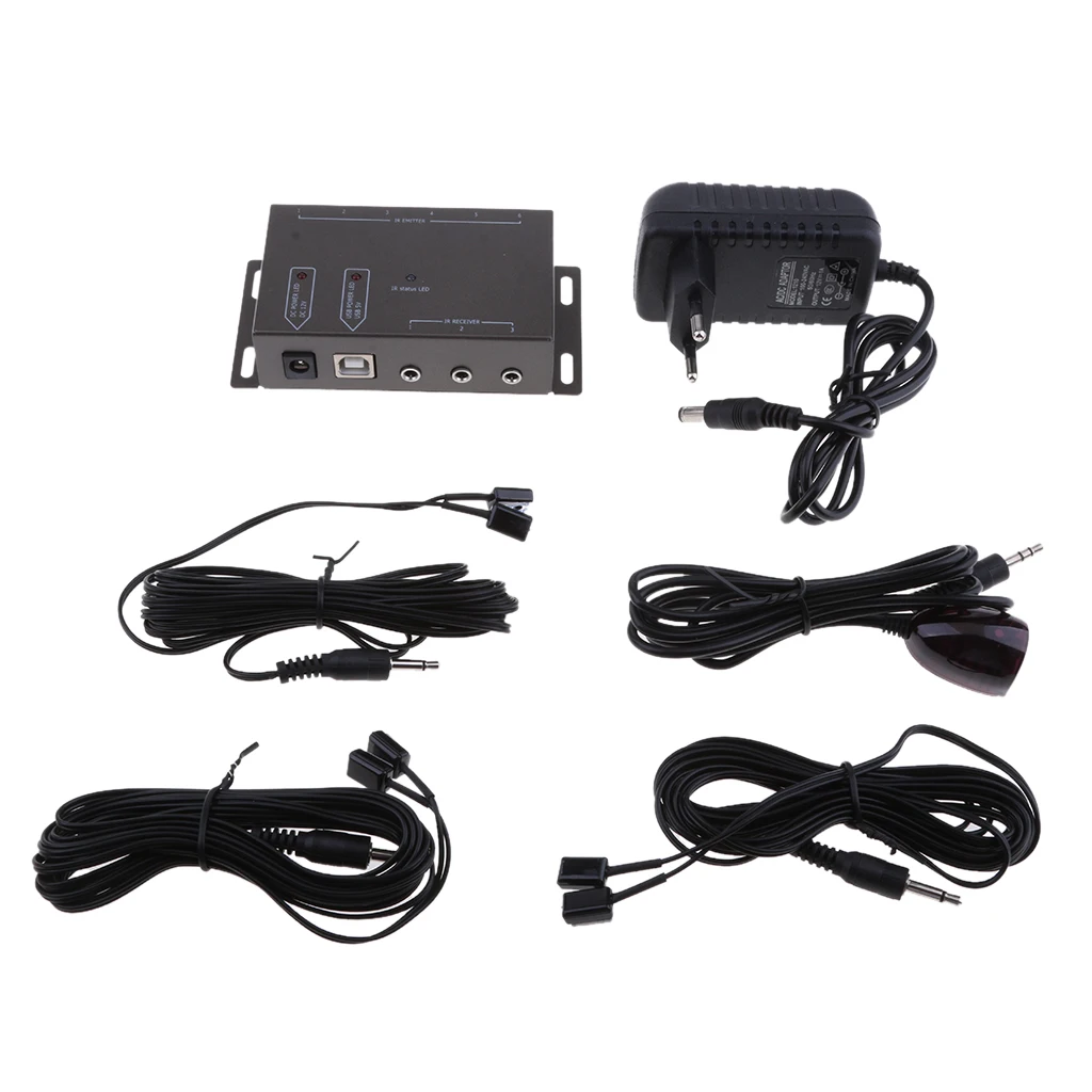 IR Infrared Remote Control Repeater Adapter Extender with Emitter Cable EU