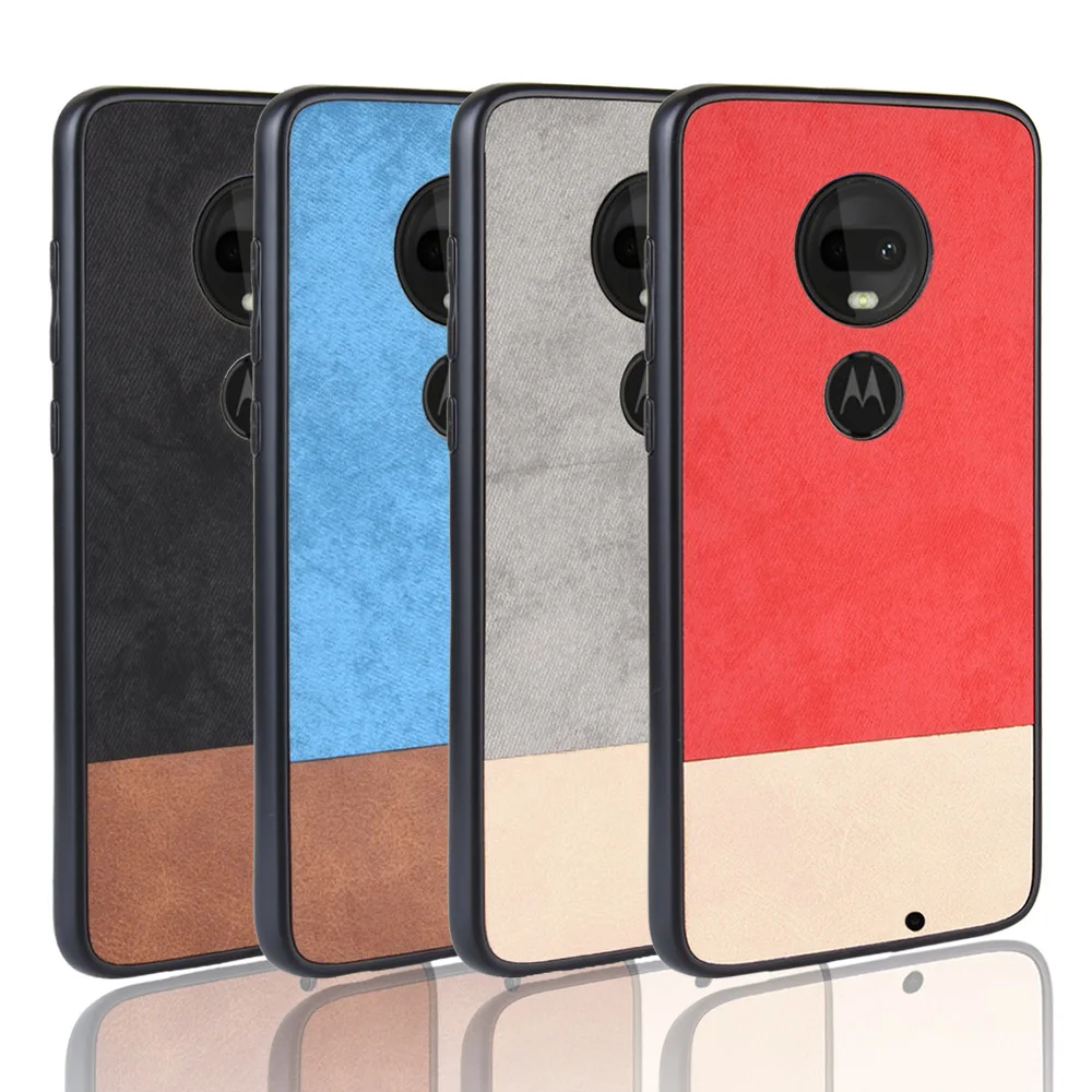 

Luxury Fabric Cloth Leather Case for Motorola G7 G6 Play E5 Plus Cover Hard Back Non-Slip Phone Cases P30 Note Moto One Power