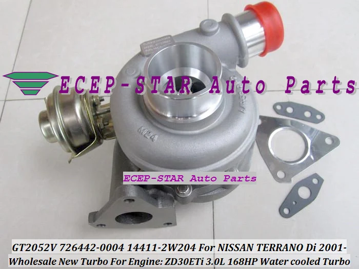 GT2052V 726442 5004S 14411 2W204 Фотогалерея воды для NISSAN Pathfinder Mistral TERRANO 2001 ZD30ETi 3.0L 168HP|turbocharger