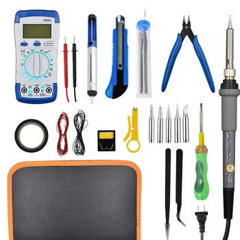 

21 Pcs/Set Digital Multimeter Tools Box with Adjustable Temperature Electric Soldering Iron TB Sale