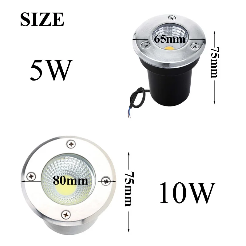 4 шт. в упаковке Водонепроницаемый светодиодный подземный свет 5 W 10 W открытый грунт садовая дорожка водонепроницаемый напольный свет двор точечные светильники пейзаж AC85-265V DC12V