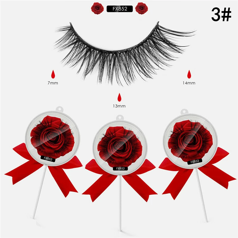 

3D Faux Mink Hair False Eyelashes Candy Shape Handmade Thick Long Natural Curly Eye Lashes Extension Makeup