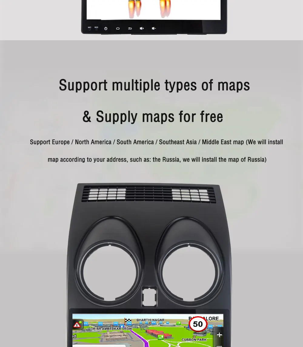 Top 2 Din Android 8.1 Car Radio For Nissan Qashqai 2007 2008 2009 2010 2011 2012 2013 GPS Navigation 8 Core Car Autoradio Head Unit 9