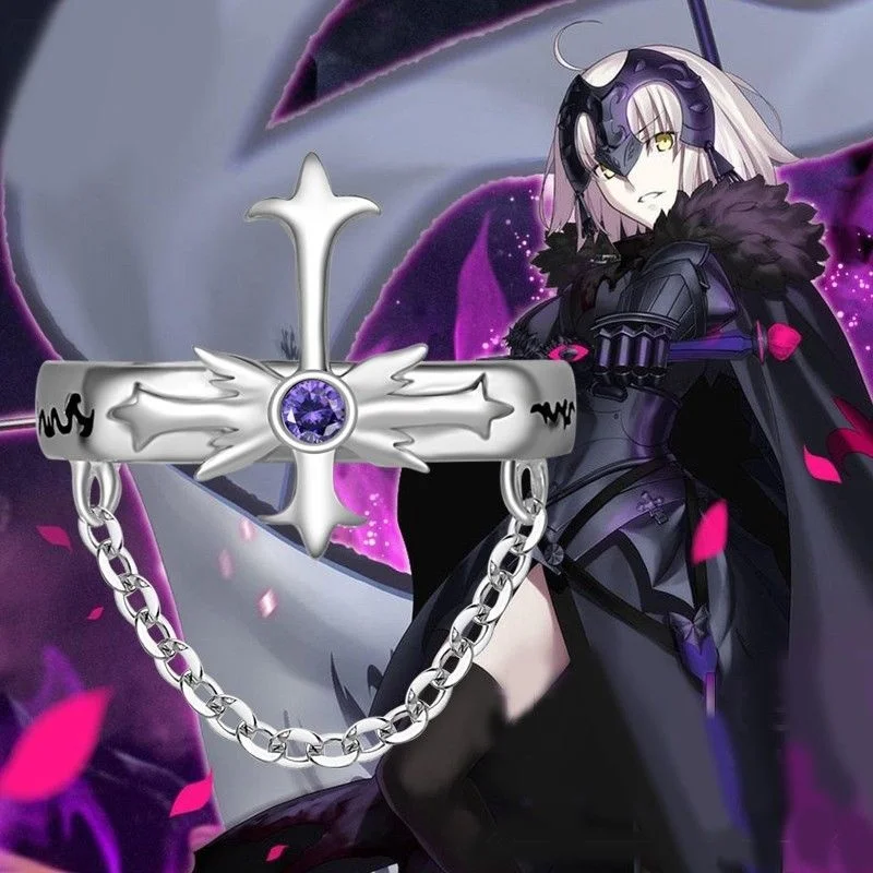 

Anime Fate/Grand Order Jeanne d'Arc Alter Cosplay Gift 925 Silver Ring Jewelry Manga