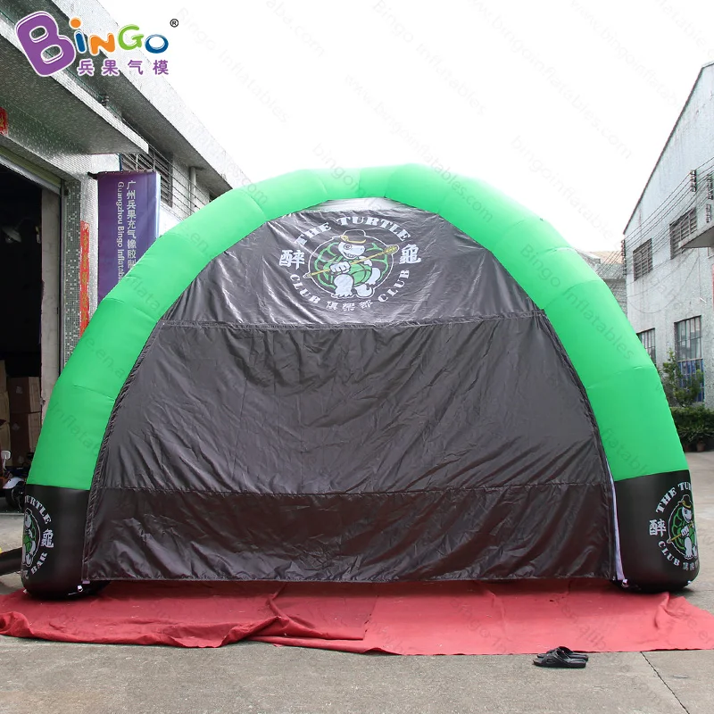  Customized black and green 7 meters inflatable event tent / Party type inflatable advertising tent 