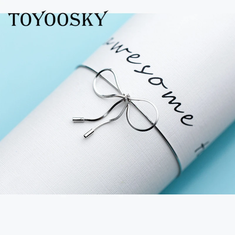

Newest Women Butterfly Bow Shape Bracelet 925 Sterling Silver Elegant Bowknot Chain for Party S925 Contracted Jewelry