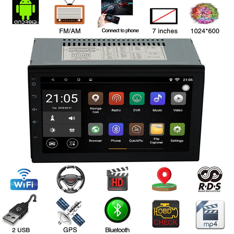 Wetowe C103 2Din 7''Android 7 1 автомобильный мультимедийный плеер GPS навигация Bluetooth USB SD FM
