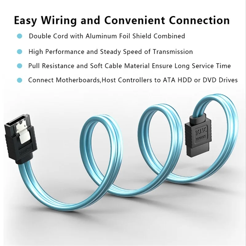 SAMZHE SATA III 6 0 Gbps Cable with Locking Latch for Hdd SSD DVD PC Computer 2