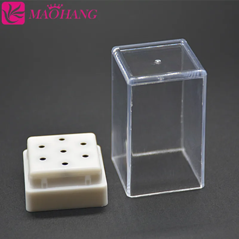 

1PC 7Holes (2.35mm) Nail Drill Bit Holder Stand Displayer Pro Nail Drill Bit Container Storage Box Manicure Nail Art