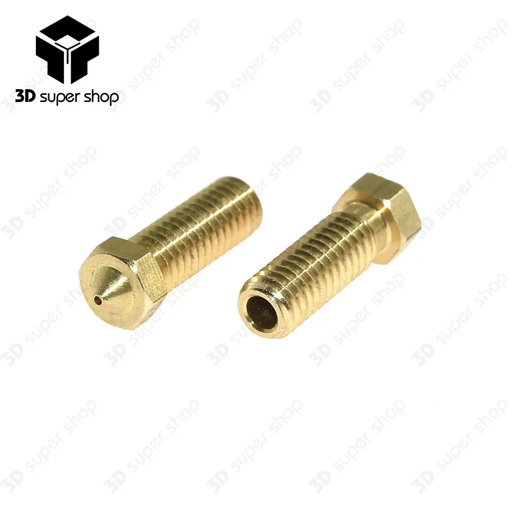 10pcs 3D Printer Extruder Brass Nozzle Print Head 0.4mm Thread 1.75mm For E3D M6