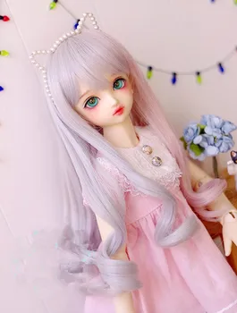 Doll wigs silver gray and pink mixed color long wigs available for 1/6 1/4 1/3 BJD SD DD MDD doll accessories for dolls mystery mdd 7900ds