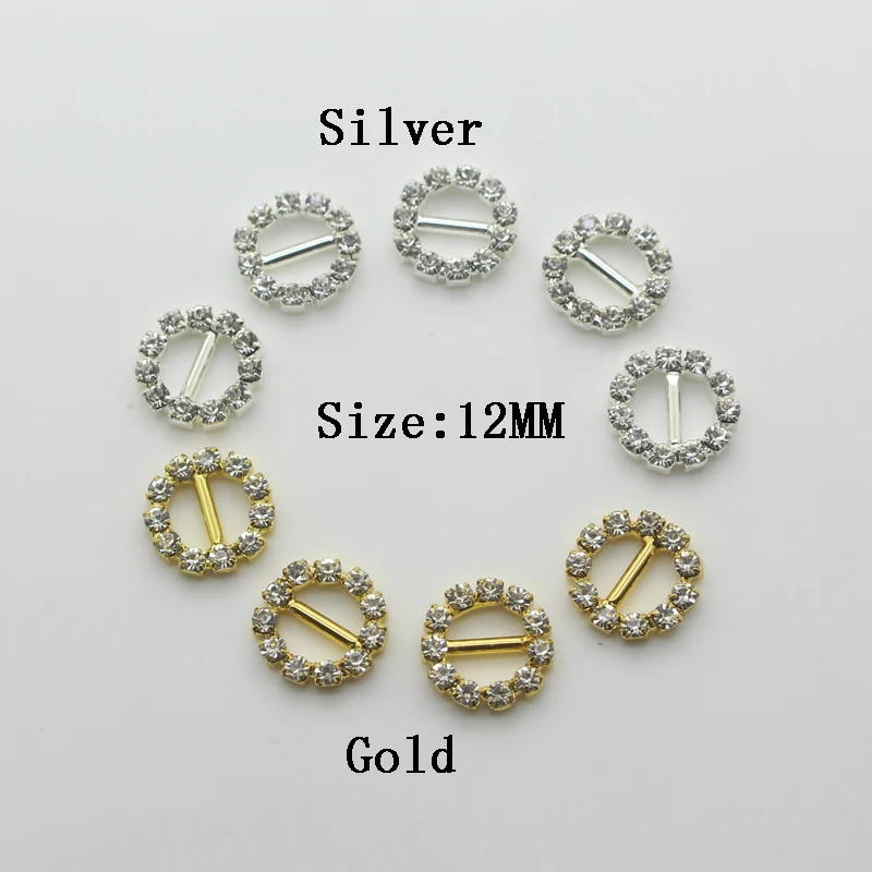 

YWXINXI Direct Sales 10pcs / lot12MM Round Rhinestone Rod Buckle Craft Decoration Material DIY Ribbon Christmas Decoration