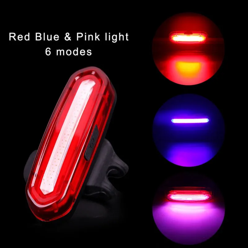 00 лм Перезаряжаемые светодиодный высокое качество Перезаряжаемые USB горный велосипед задний фонарь MTB безопасности Предупреждение велосипедная лампа для фары заднего света - Цвет: red and blue