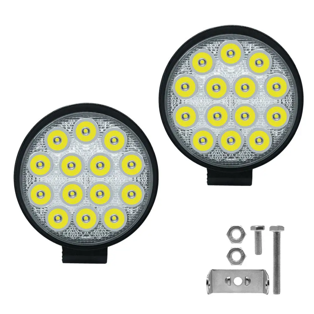 

4pcs 4200lm 48W Round Led Work Light For Truck 4x4 Off Road ATV UTV 4WD Offroad Driving Fog Lamp Flood Beam Lights Working Light