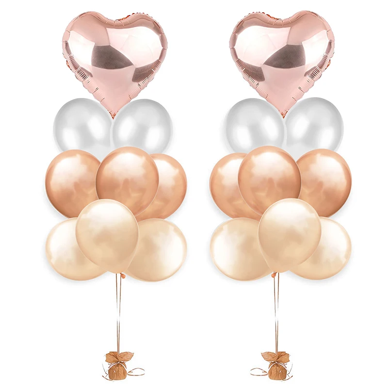 18Pcs Wedding Party Decoration Rose Gold Red Balloons Heart Foil Balloons Happy Birthday Latex Balloons Kids Favors Baby Shower 18Pcs Wedding Party Decoration Rose Gold Red Balloons Heart Foil Balloons Happy Birthday Latex Balloons Kids Favors Baby Shower