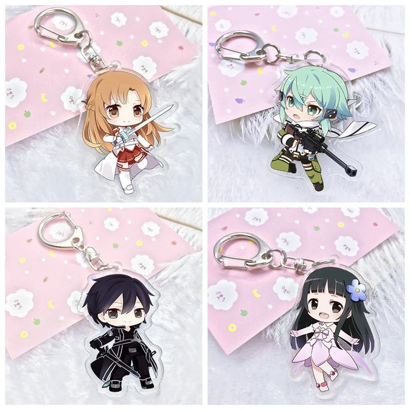 Брелок Kirito asunayuki Sinon в 5 стилях брелок с акриловым принтом Мультяшные фигурки