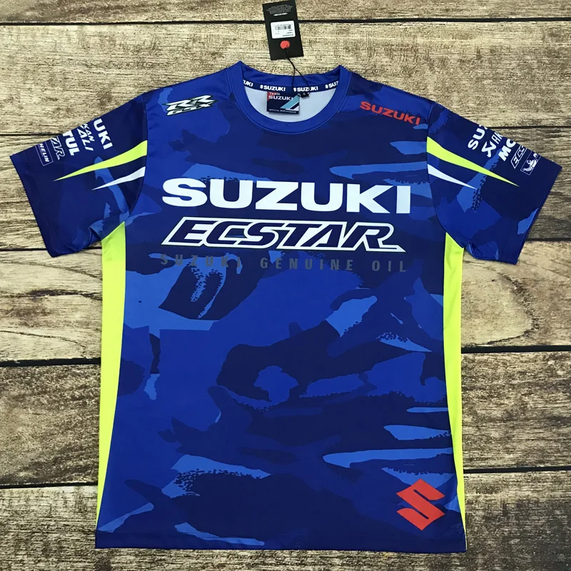 

camiseta suzuki Motorcycle Racing Motorbike motocross Moto Riding men casual short sleeve Breathable T shirt Clothing Clothes
