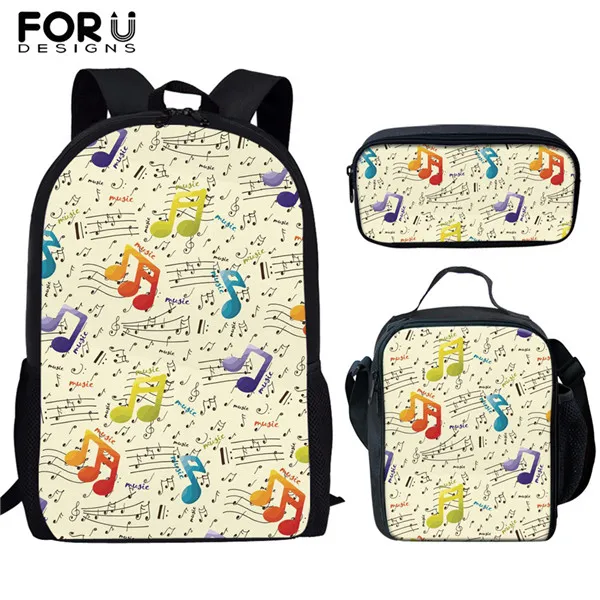 FORUDESIGNS/набор красочных школьных сумок с принтом нот, школьный рюкзак, сумка для книг, ранец для девочек-подростков, рюкзак Mochila Escolar - Цвет: HX1014CGK