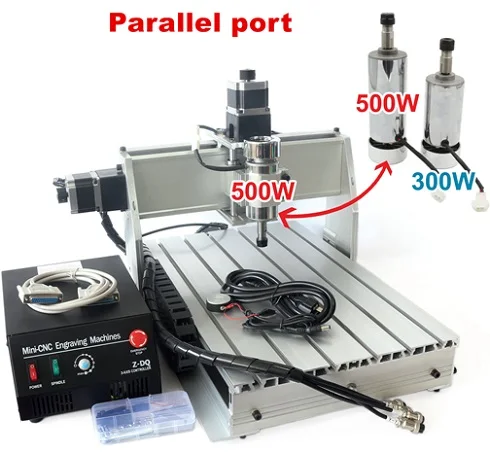 [ЕС доставки НДС] 3-Axis 500W 3040Z-DQ Параллельный/USB Порты и разъёмы для рабочего стола шариковый винт 3040 фрезерный станок с ЧПУ Гравировальный фрезерный станок 220V - Цвет: 3040 parallel(500W)