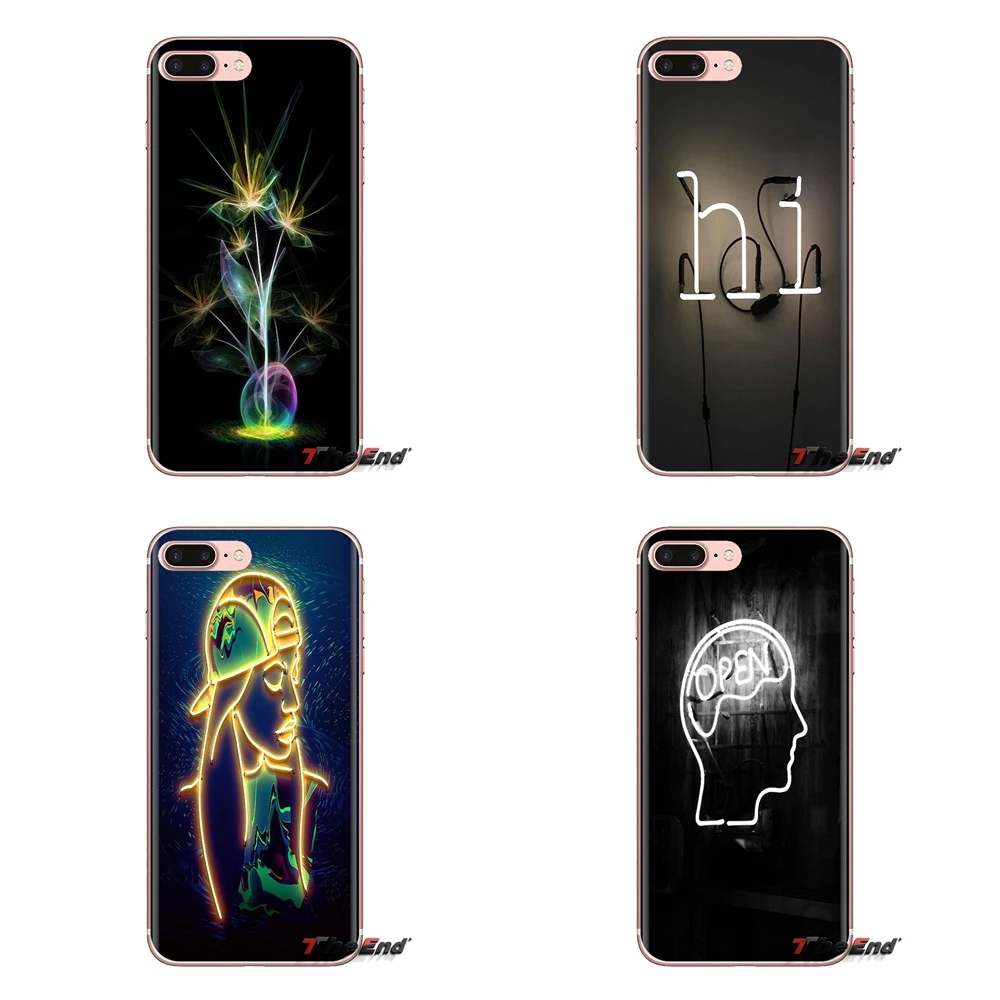 Transparent Soft Cases Covers Neon wallpaper For Huawei Mate Honor 4C 5C 5X 6X 7 7A 7C 8 9 10 8C 8X 20 Lite Pro |