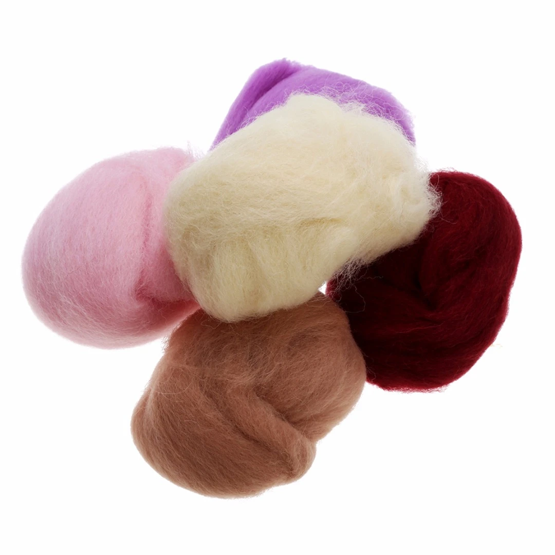 5g 17 Colors Merino Wool Fibre Roving For Needle Felting Hand DIY Craft 