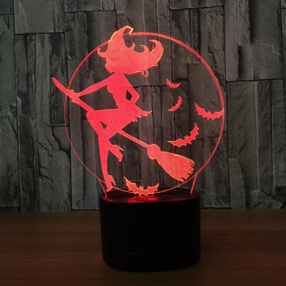 Halloween Gift 3d Light Led Usb 7 Colorful Table Lamps Gifts Novelty