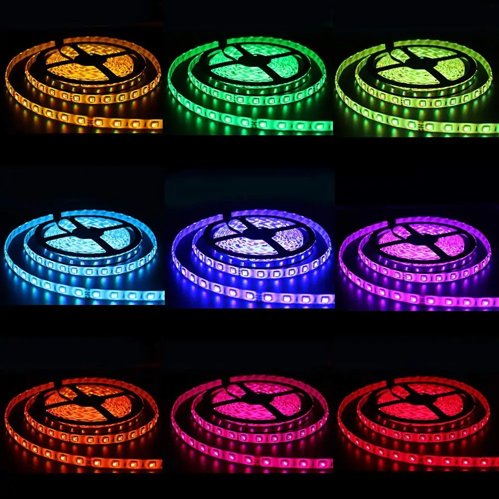 DC12V 5050 светодиодный RGB полный набор 15 м 10 м 5 м IP65 Водонепроницаемый потолочный лента светильник 44-клавишным пультом управления RGB контроллер 5A светодиодный Питание