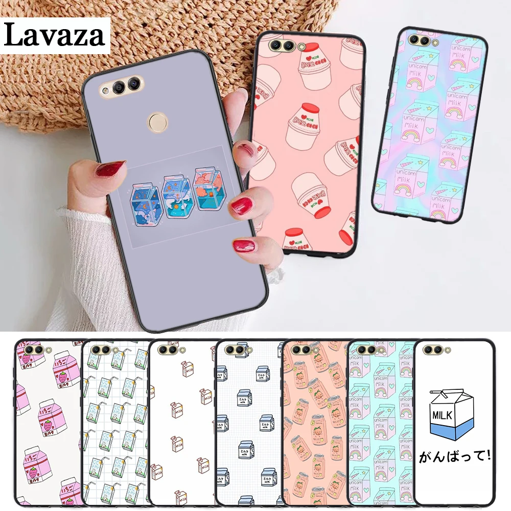 Kawaii Japanese Milk Silicone Case for Huawei honor 6A 7A Pro 7X 8 Lite 8A 8X 8C 9 Note 10 View 20 20S 9X | Мобильные телефоны и