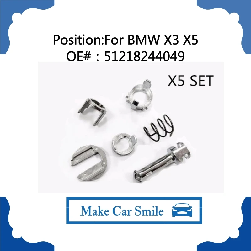 x5 Set For BMW 3 Series E46 DOOR LOCK LOCK CYLINDER REPAIR KIT FRONT