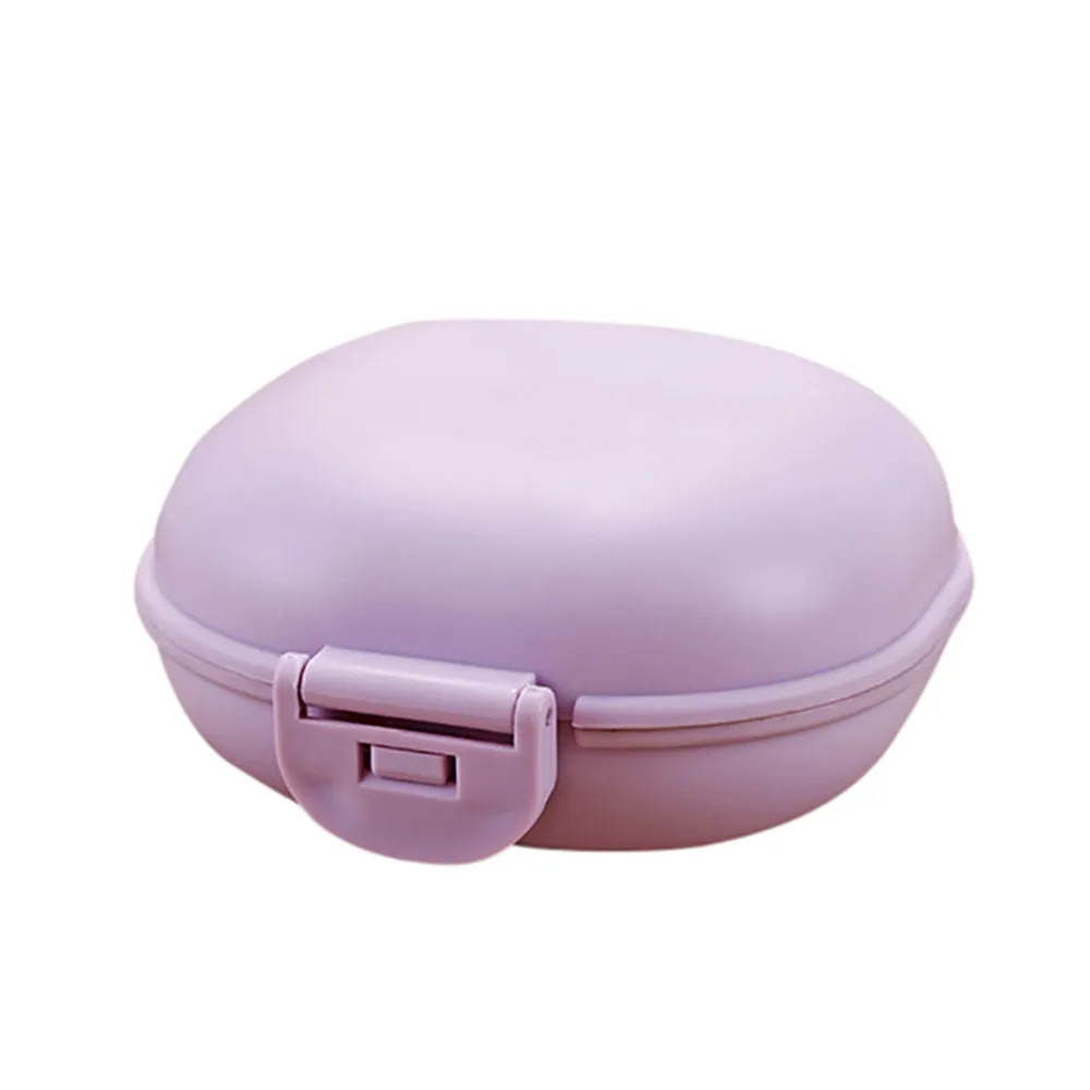 Чехол для тарелок для ванной комнаты, домашний душ, походный держатель, контейнер, мыльница, пластиковая мыльница дозатор для мыла, горячая распродажа - Цвет: Фиолетовый