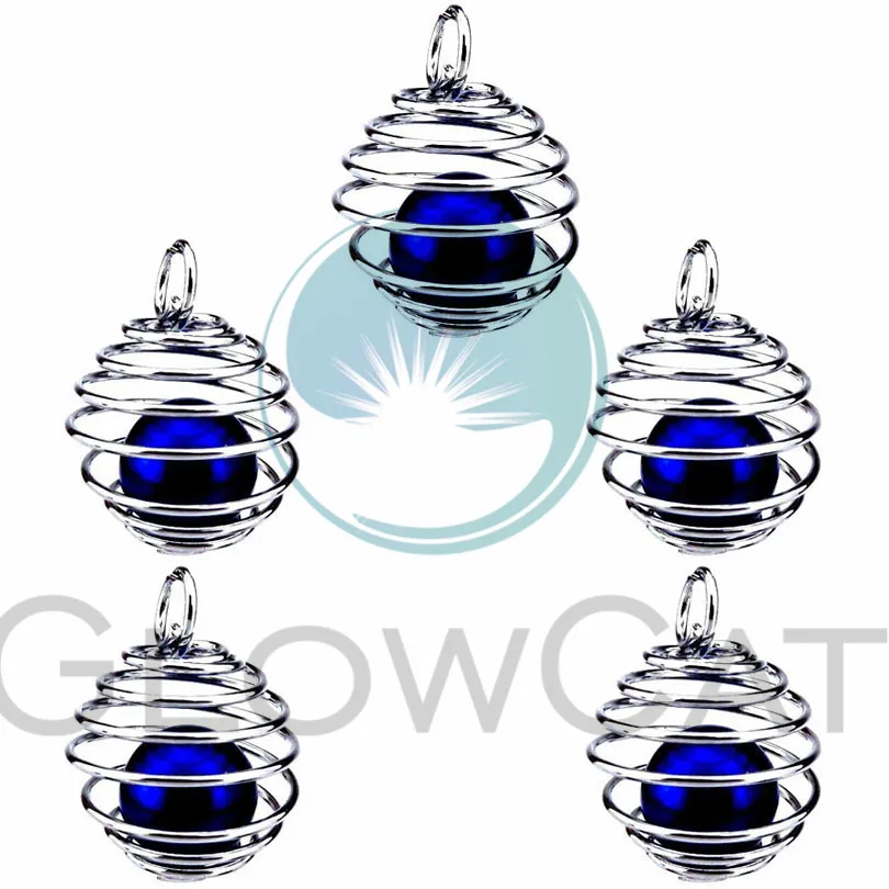 

5X Pearl Cage Locket Pendants Aromatherapy Circular Spiral Ball Essential Oil Diffuser Locket For DIY Necklace Jewelry