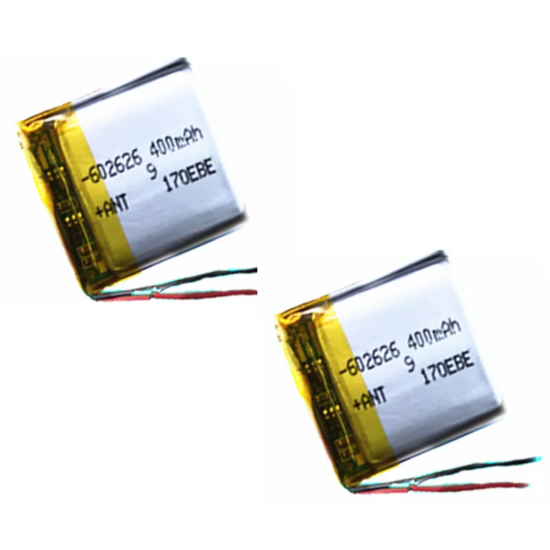 

2pcs/lot 3.7V 400mAH 602627 602626 PLIB polymer lithium ion / Li-ion battery for SMART WATCH