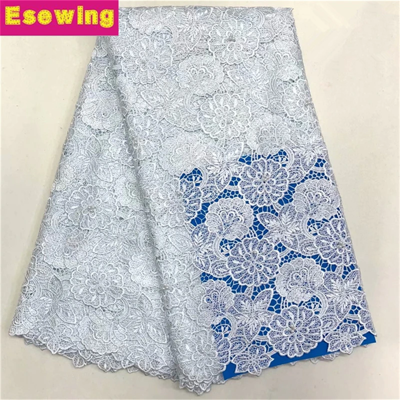 

High quality nigerian wedding african lace fabric/100% Cotton lace/guipure cord lace fabric for wedding party