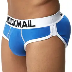 Jockmail Push Up Мужское нижнее белье хлопок мужские трусы сексуальный пенис выпуклый мешковатый трусики с низкой посадкой чашка Shaper ягодицы