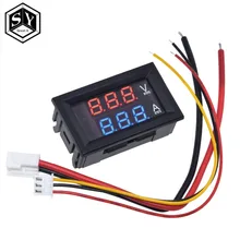 1 шт. постоянного тока 0-100 в 10 А цифровой вольтметр Амперметр Двойной дисплей детектор напряжения панель измерителя тока Ампер Вольтметр 0,2" Красный Синий светодиодный