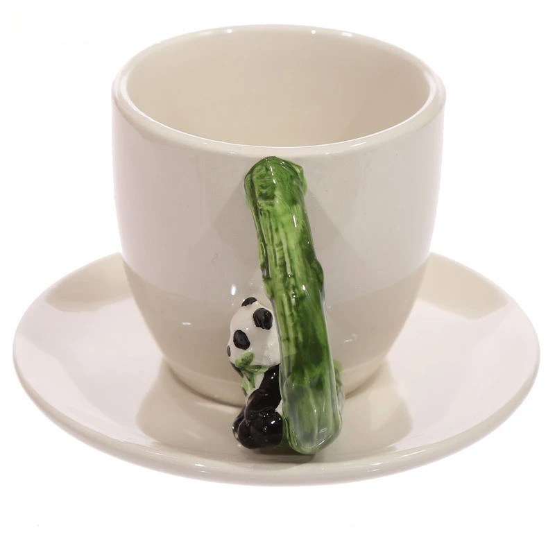 

Creative Mugs Painted Animal Coffee Cups Cartoon Office Water Bottles Panda Elephant Bird Ceramic Cups with Tray