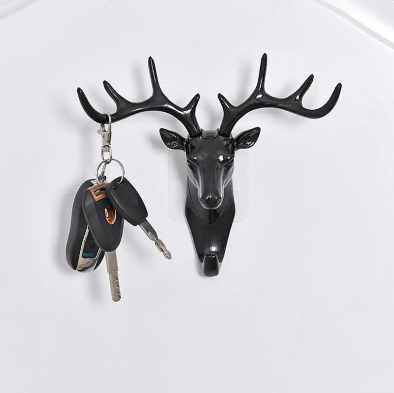 

Three Colors Creative Strong Traceless Hook Decorative Animal Head Resin Handicraft Key Cap Hook Wall Decoration