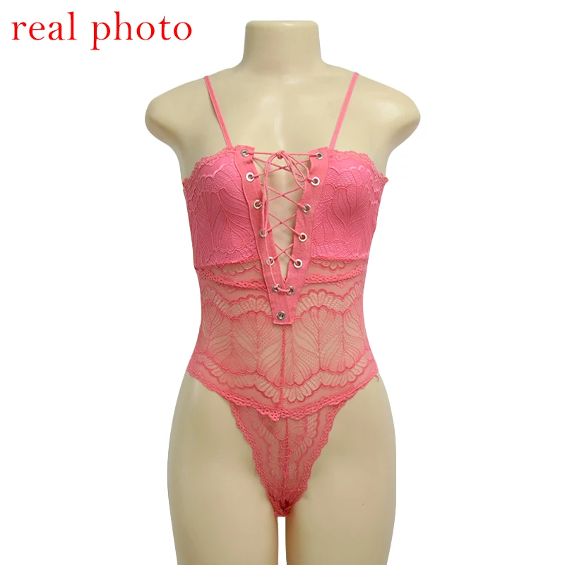 sequin bodysuit Cryptographic hot sale transparent lace up bodysuit women deep V sleeveless sexy jumpsuit romper 2020 summer strap catsuit body backless bodysuit