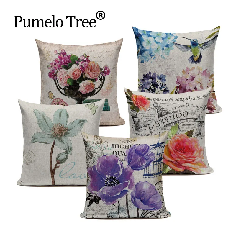 

Vintage Decorative Cushion Covers Flowers Cushions Animal Pillowcases On The Pillows Custom Sofa Cushion Cover For Living Room