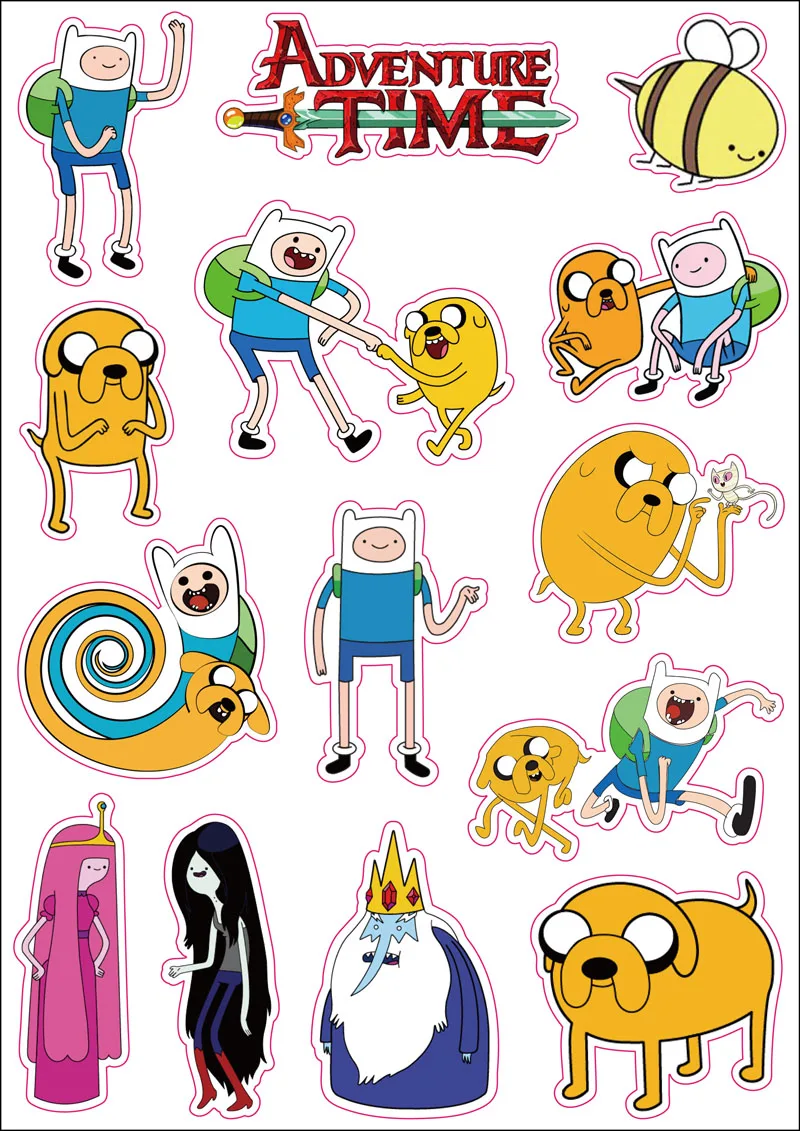 Adventure Time Cartoon Waterproof Sticker Finn Jake Suitcase Stickers