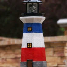 38 см Высота пейзаж Маяк смолы фея украшения для дома и сада украшения солнечные огни для Открытый домашний забор лето