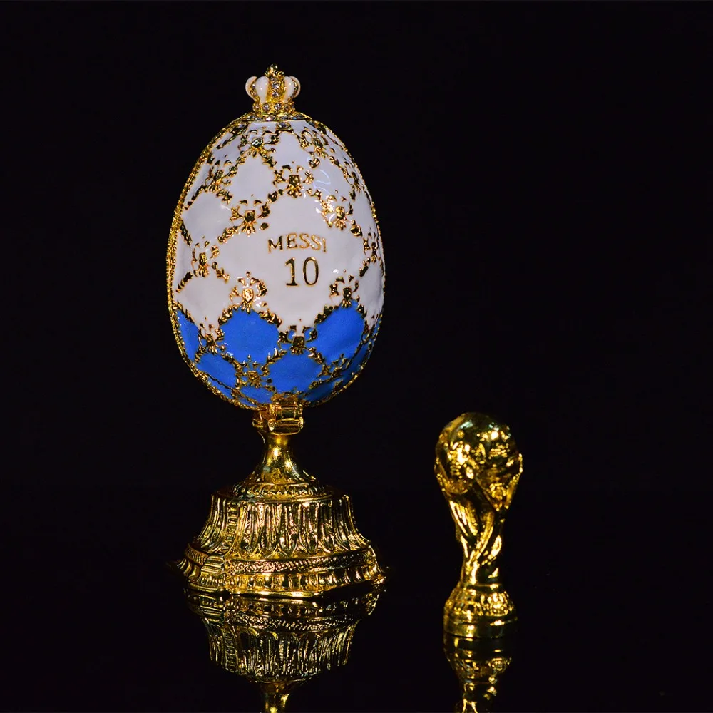 QIFU 2018 Новое поступление яйцо Faberge в русском футбольном стиле для домашнего